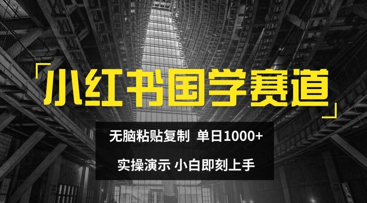 小红书国学赛道，无脑粘贴复制，单日1K，实操演示，小白即刻上手【揭秘】-观棋网创