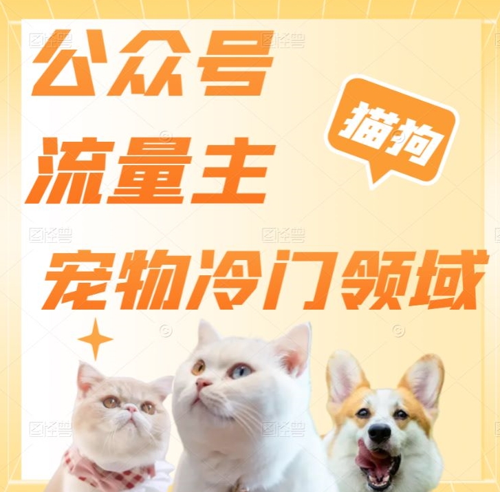 公众号流量主，萌宠冷门领域，单日收益2000+，简单暴力掘金，矩阵操作，无限放大收益！-观棋网创