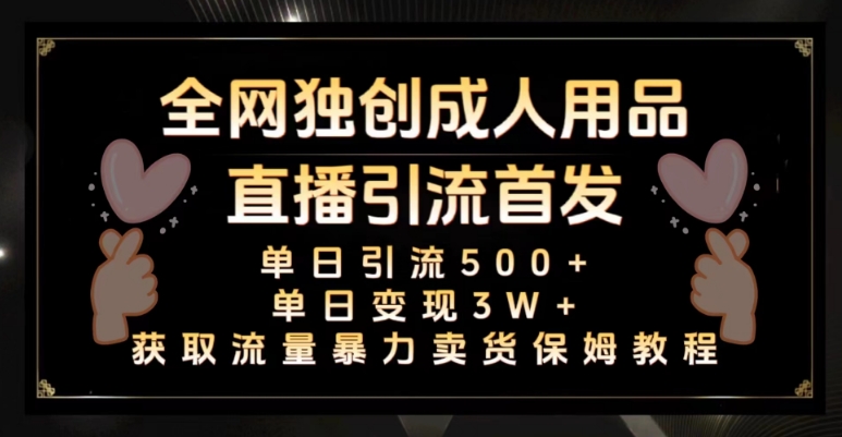 全网独创真人主播+无人直播单日引流500+，橙人用品暴力卖货单日变现3W+保姆似教学2.0【揭秘】-观棋网创