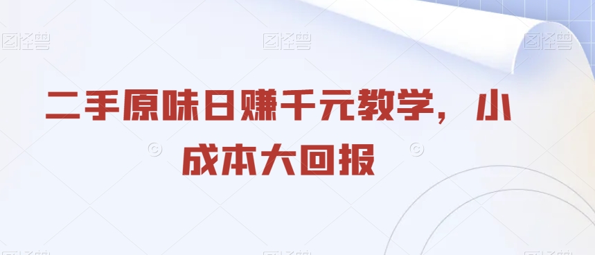 二手原味日赚千元教学，小成本大回报-观棋网创