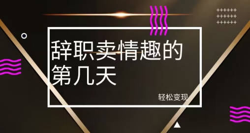 冷门赛道，辞职卖情趣的第几天，超暴力项目-观棋网创