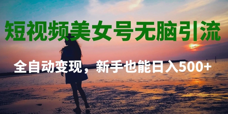 短视频美女号无脑引流，全自动变现，新手也能日入500+-观棋网创