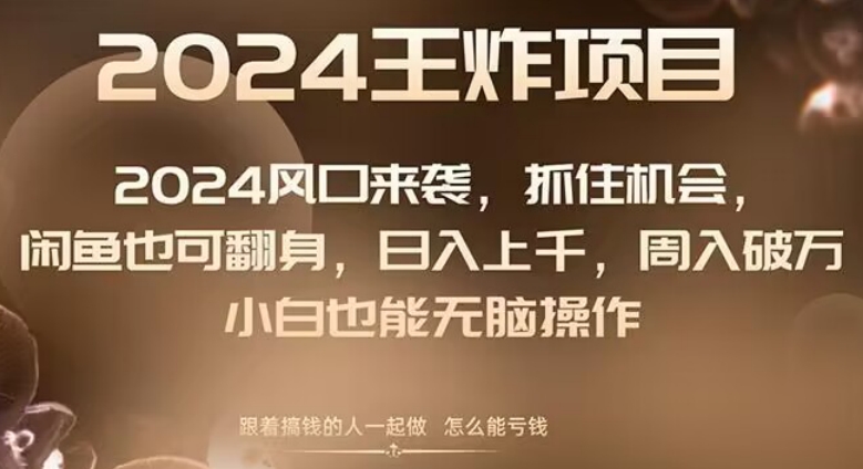 2024风口项目来袭，抓住机会，闲鱼也可翻身，日入上千，周入破万，小白也能无脑操作-观棋网创