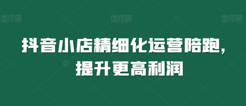 抖音小店精细化运营陪跑，提升更高利润-观棋网创
