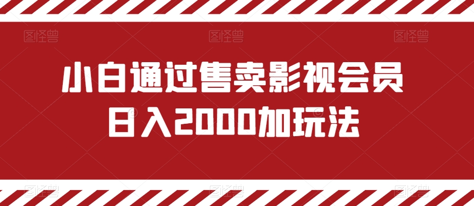 小白通过售卖影视会员日入2000加玩法-观棋网创