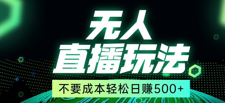 全网首发24年最新无人直播玩法，不需要成本，无需人力，一台电脑24小时为你工作-观棋网创