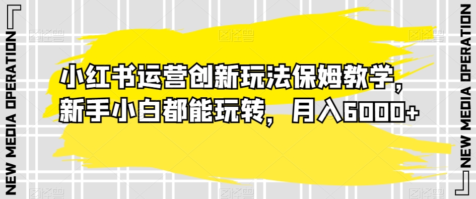 小红书运营创新玩法保姆教学，新手小白都能玩转，月入6000+【揭秘】-观棋网创