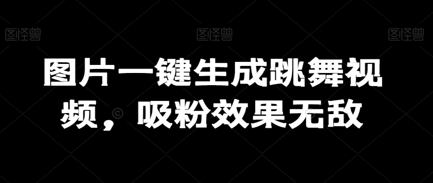 图片一键生成跳舞视频，吸粉效果无敌-观棋网创