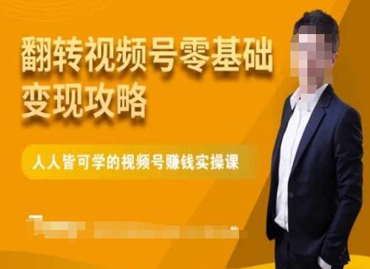 微信视频号零基础变现攻略，人人皆可学的视频号赚钱实操课-观棋网创
