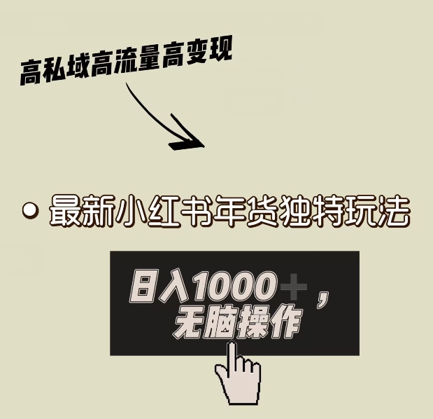 小红书年货独特玩法，高私域高流量高变现，日入1000+小白易上手-观棋网创