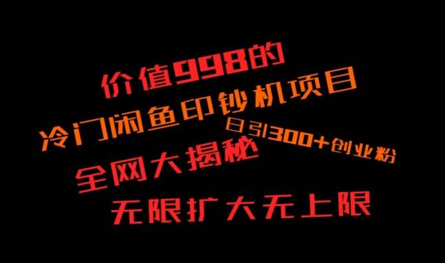 闲鱼流量印钞机项目大揭秘，日引300+创业粉，保姆级实操教程-观棋网创