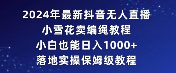 2024年抖音最新无人直播小雪花卖编绳项目，小白也能日入1000+落地实操保姆级教程【揭秘】-观棋网创