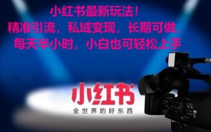 小红书最新玩法！精准引流，私域变现，长期可做，每天半小时，小白也可轻松上手【揭秘】-观棋网创