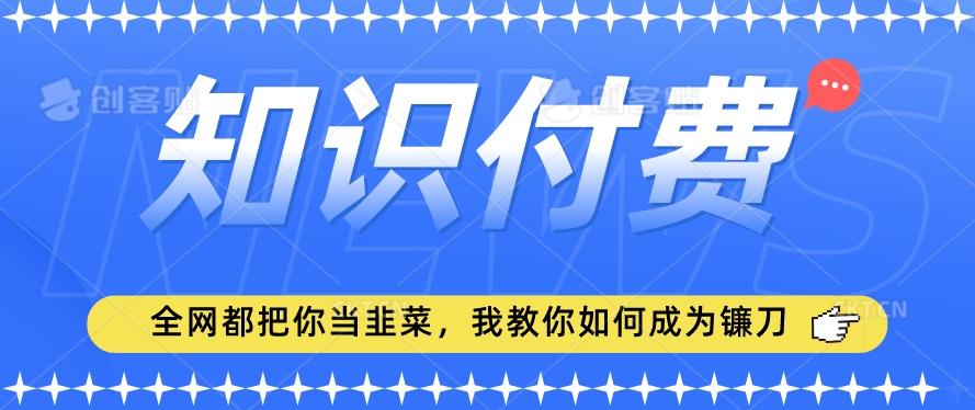 2024最新知识付费项目，小白也能轻松入局，全网都在教你做项目，我教你做镰刀【揭秘】-观棋网创