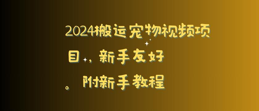 2024搬运宠物视频项目，新手友好，完美去重，附新手教程【揭秘】-观棋网创