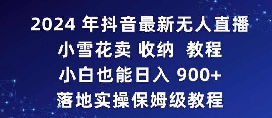 2024年抖音最新无人直播小雪花卖收纳教程，小白也能日入900+落地实操保姆级教程【揭秘】-观棋网创
