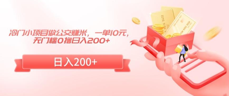 冷门小项目做公交赚米，一单10元，无门槛0撸日入200+【揭秘】-观棋网创