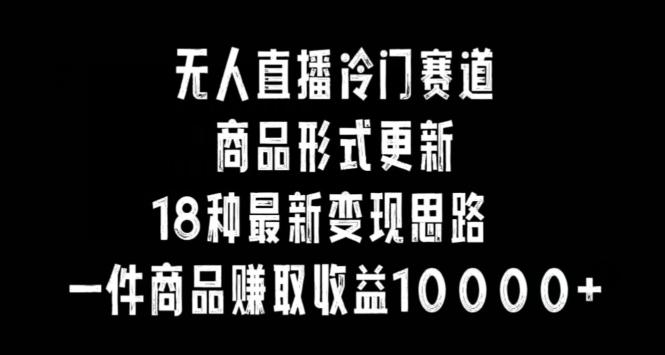 无人直播冷门赛道，商品形式更新，18种变现思路，一件商品赚取收益10000+【揭秘】-观棋网创