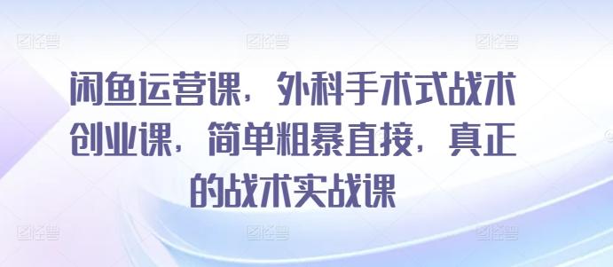 闲鱼运营课，外科手术式战术创业课，简单粗暴直接，真正的战术实战课-观棋网创