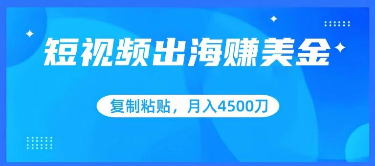 短视频出海赚美金，复制粘贴批量操作，小白轻松掌握，月入4500美刀【揭秘】-观棋网创