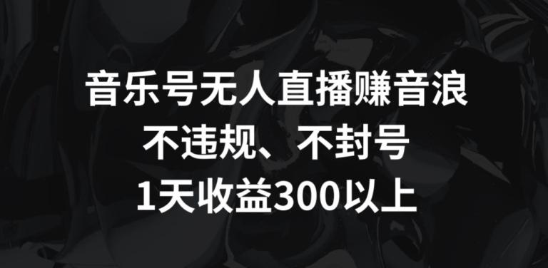 音乐号无人直播赚音浪，不违规、不封号，1天收益300+【揭秘】-观棋网创