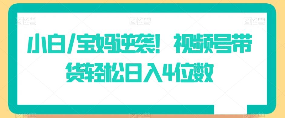小白/宝妈逆袭！视频号带货轻松日入4位数【揭秘】-观棋网创
