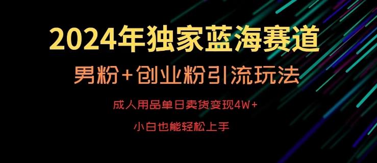2024年独家蓝海赛道，成人用品单日卖货变现4W+，男粉+创业粉引流玩法，不愁搞不到流量【揭秘】-观棋网创
