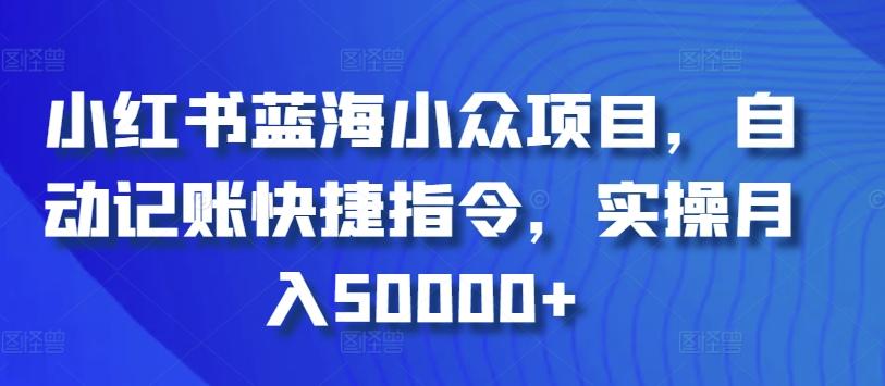 小红书蓝海小众项目，自动记账快捷指令，实操月入50000+【揭秘】-观棋网创