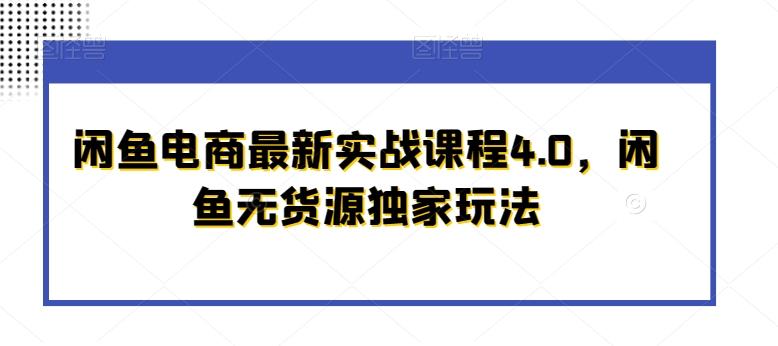 闲鱼电商最新实战课程4.0，闲鱼无货源独家玩法-观棋网创