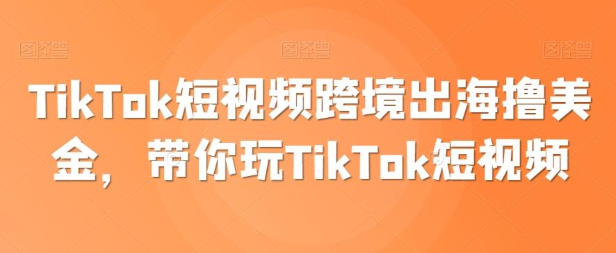 TikTok短视频跨境出海撸美金，带你玩TikTok短视频-观棋网创
