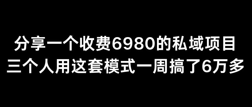 分享一个外面卖6980的私域项目三个人用这套模式一周搞了6万多【揭秘】-观棋网创