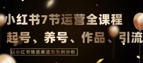 7节小红书运营实战全教程，结合最新情感赛道，打通小红书运营全流程【揭秘】-观棋网创
