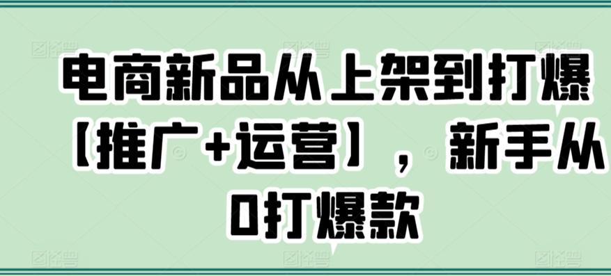 电商新品从上架到打爆【推广+运营】，新手从0打爆款-观棋网创