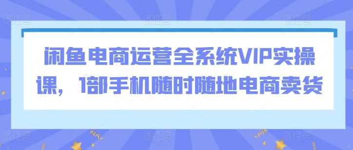 闲鱼电商运营全系统VIP实操课，1部手机随时随地电商卖货-观棋网创
