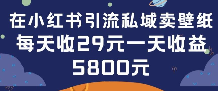 在小红书引流私域卖壁纸每张29元单日最高卖出200张(0-1搭建教程)【揭秘】-观棋网创