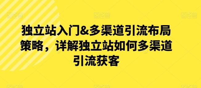 独立站入门&多渠道引流布局策略，详解独立站如何多渠道引流获客-观棋网创