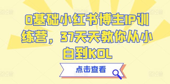 0基础小红书博主IP训练营，37天天教你从小白到KOL-观棋网创