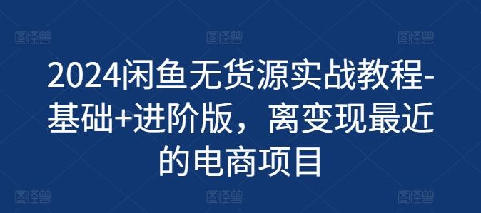 2024闲鱼无货源实战教程-基础+进阶版，离变现最近的电商项目-观棋网创