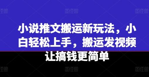 小说推文搬运新玩法，小白轻松上手，搬运发视频让搞钱更简单-观棋网创