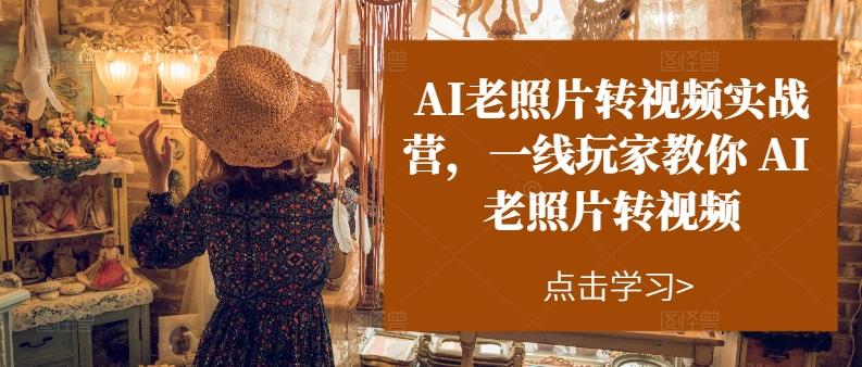 AI老照片转视频实战营，一线玩家教你AI老照片转视频-观棋网创