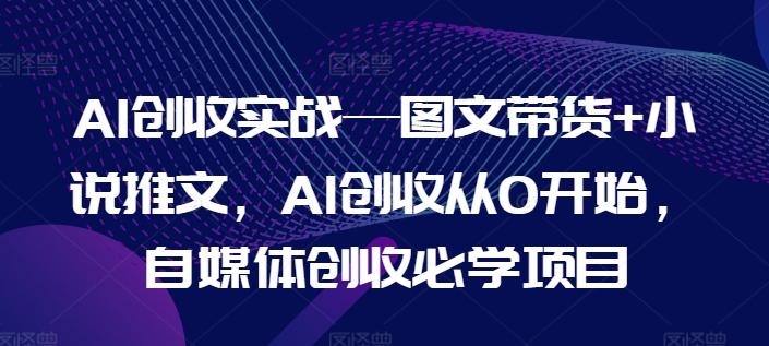AI创收实战—图文带货+小说推文，AI创收从0开始，自媒体创收必学项目-观棋网创