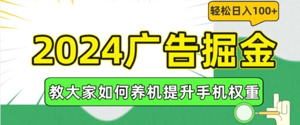2024广告掘金，教大家如何养机提升手机权重，轻松日入100+【揭秘】-观棋网创