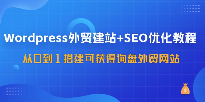WordPress外贸建站+SEO优化教程，从0到1搭建可获得询盘外贸网站(57节课)-观棋网创
