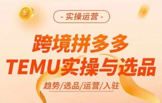 跨境拼多多TEMU实操与选品，多多temu跨境选品运营实操-观棋网创