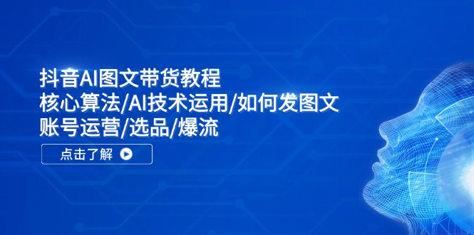 抖音AI图文带货教程：核心算法/AI技术运用/如何发图文/账号运营/选品/爆流-观棋网创