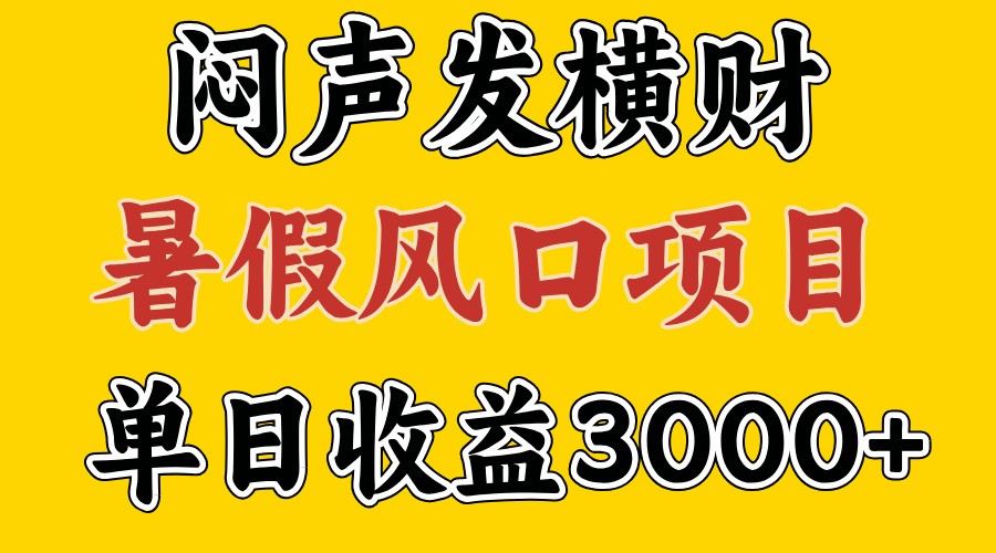 30天赚了7.5W 暑假风口项目，比较好学，2天左右上手-观棋网创