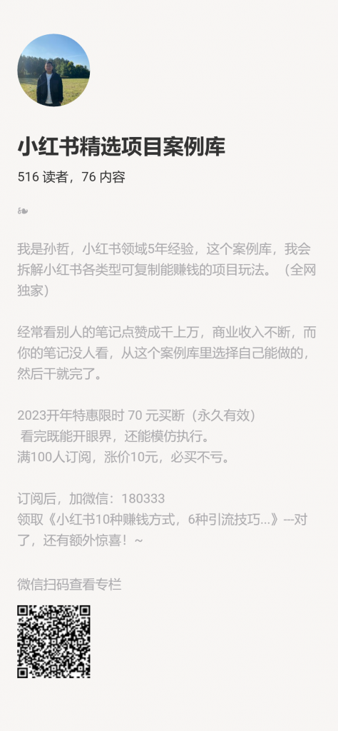 【小报童推荐】-小红书精选项目案例库-搞薯条网-观棋网创