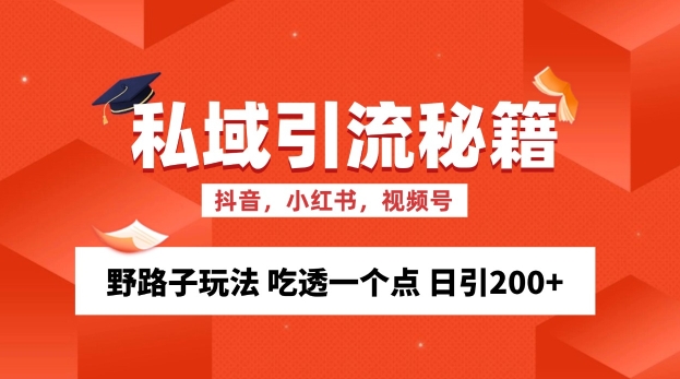 私域流量的精准化获客方法 野路子玩法 吃透一个点 日引200+ 【揭秘】-观棋网创