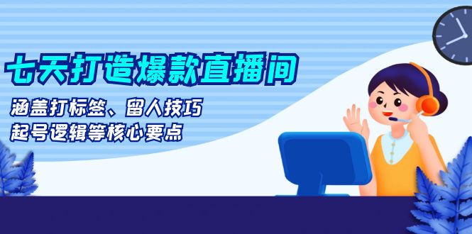 七天打造爆款直播间：涵盖打标签、留人技巧、起号逻辑等核心要点-观棋网创