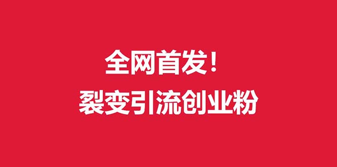 (全网首发)外面收费几千的裂变引流高质量创业粉-观棋网创